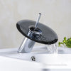 Glass Waterfall Art Deck Mounted Faucet Washbasin Faucet