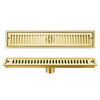 Gold Stainless Steel Linear Shower Floor Drain with Anti-Odor Strainer