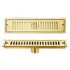 Gold Stainless Steel Linear Shower Floor Drain with Anti-Odor Strainer