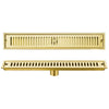 Gold Stainless Steel Linear Shower Floor Drain with Anti-Odor Strainer