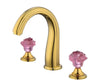 Luxury Brass Crystal Widespread Basin Faucet Bathroom Sink Mixer Tap
