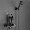 Gold Bathtub Faucet Crystal Handle Bath Sets with Hand Shower Mixer Tap
