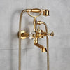 Gold Bathtub Faucet Crystal Handle Bath Sets with Hand Shower Mixer Tap