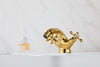 Gold Brass Double Handle Bathroom Basin Faucet Hot Cold Water Mixer