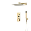 Gold Digital Display Shower Faucet Set Rainfall Bathtub Shower System
