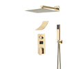 Gold Digital Display Shower Faucet Set Rainfall Bathtub Shower System