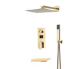 Gold Digital Display Shower Faucet Set Rainfall Bathtub Shower System