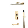 Gold Digital Display Shower Faucet Set Rainfall Bathtub Shower System