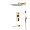 Gold Digital Display Shower Faucet Set Rainfall Bathtub Shower System