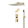 Gold Digital Display Shower Faucet Set Rainfall Bathtub Shower System