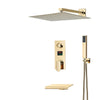 Gold Digital Display Shower Faucet Set Rainfall Bathtub Shower System