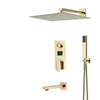 Gold Digital Display Shower Faucet Set Rainfall Bathtub Shower System