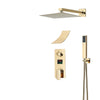 Gold Digital Display Shower Faucet Set Rainfall Bathtub Shower System