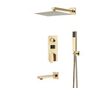 Gold Digital Display Shower Faucet Set Rainfall Bathtub Shower System
