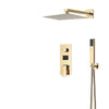 Gold Digital Display Shower Faucet Set Rainfall Bathtub Shower System