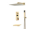 Gold Digital Display Shower Faucet Set Rainfall Bathtub Shower System