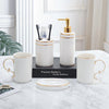 Gold Line Texture Bathroom Accessories Set Portable Bath Supplies