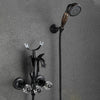 Gold Swan Bathtub Faucet Crystal Handle Bath Sets with Hand Shower Mixer Tap