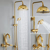 Gold Swan Shower System Solid Brass Vintage Rainfall Shower with Mixer