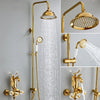 Gold Swan Shower System Solid Brass Vintage Rainfall Shower with Mixer