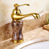 Golden Faucet Marble Stone Sink Faucet With Hot And Cold Water Taps