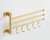 Golden Light Aluminum Wall Mounted Rotating Towel Rack Bath Rail Hanger