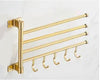 Golden Light Aluminum Wall Mounted Rotating Towel Rack Bath Rail Hanger