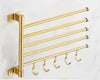 Golden Light Aluminum Wall Mounted Rotating Towel Rack Bath Rail Hanger