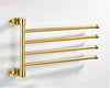 Golden Light Aluminum Wall Mounted Rotating Towel Rack Bath Rail Hanger