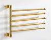 Golden Light Aluminum Wall Mounted Rotating Towel Rack Bath Rail Hanger