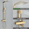 Thermostatic Shower Faucet Rainfall Head Wall Mounted Shower Sets