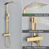 Thermostatic Shower Faucet Rainfall Head Wall Mounted Shower Sets