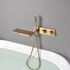 Gun Grey Brass Bathtub Shower Faucet Set Hot and Cold Mixer Crane Tap