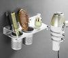 Hair Dryer Holder Space Bathroom Wallshelf Hair Dryer Rack with Basket