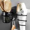 Hair Dryer Holder Space Bathroom Wallshelf Hair Dryer Rack with Basket