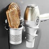 Hair Dryer Holder Space Bathroom Wallshelf Hair Dryer Rack with Basket