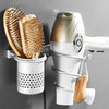Hair Dryer Holder Space Bathroom Wallshelf Hair Dryer Rack with Basket