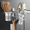 Hair Dryer Rack with Basket Bathroom Wall Shelf Hair Comb Brush Holder