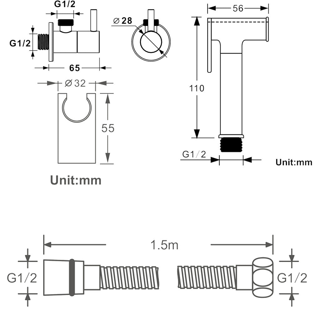 4PCS Wall Mounted Toilet Bidet Sprayer Set With Hose Handheld Stainless Steel Cleaning Faucet Bidet Wash Shower Set – Buy At Low Prices In The Online Store