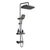 Height Adjustable Brass Rain Shower System Set with Handheld Spray