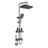 Height Adjustable Brass Rain Shower System Set with Handheld Spray