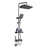 Height Adjustable Brass Rain Shower System Set with Handheld Spray