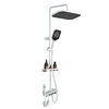 Height Adjustable Brass Rain Shower System Set with Handheld Spray