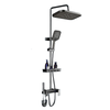 Height Adjustable Brass Rain Shower System Set with Handheld Spray