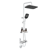 Height Adjustable Brass Rain Shower System Set with Handheld Spray