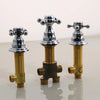 Hot Cold Water Control Valve Set Brass Handle Bathroom Mixer Valve