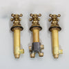 Hot Cold Water Control Valve Set Brass Handle Bathroom Mixer Valve