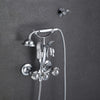 Index Bath Golden Brass Bath Shower Faucet Set Wall Mounted Swan Bathroom Faucet