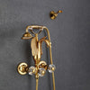 Index Bath Golden Brass Bath Shower Faucet Set Wall Mounted Swan Bathroom Faucet