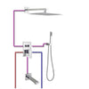 Index Bath Stainless Steel Chrome Wall Mount Rainfall Shower Faucet Set